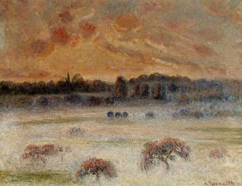 卡米耶 畢沙羅 Sunset with Fog, Eragny